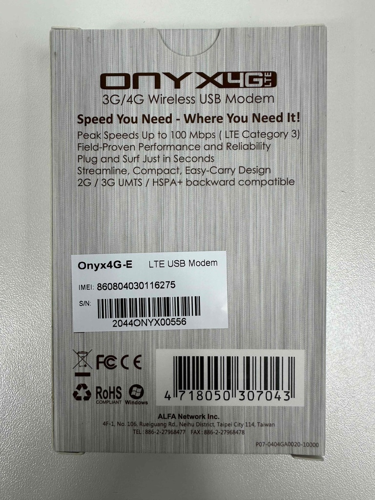 Refurbished Alfa ONYX4G LTE USB-Stick back